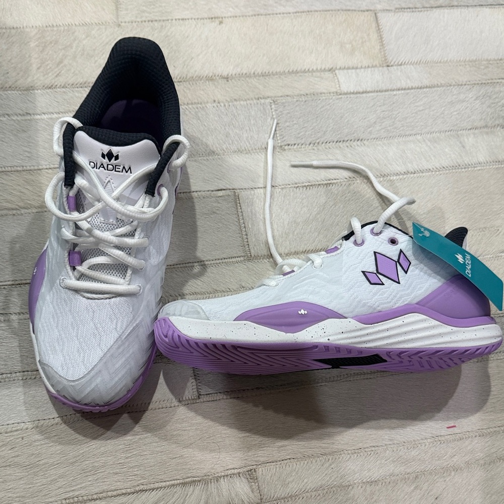 Diadem Women's White and Purple Tennis Shoes